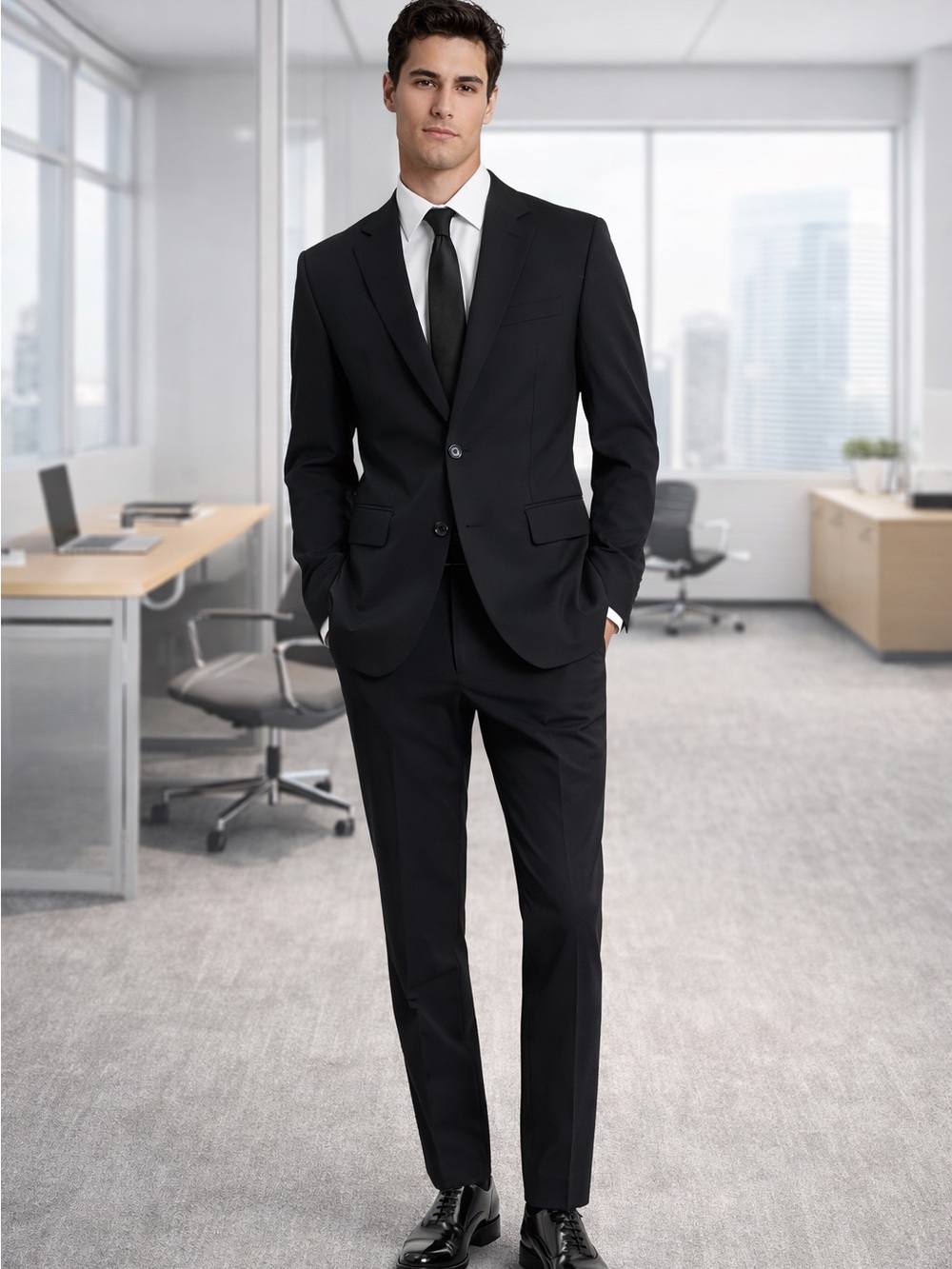 Express Men's Black Suit ♠️✔️🗝️🕶️⌚️♟️🦇